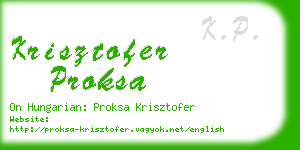 krisztofer proksa business card